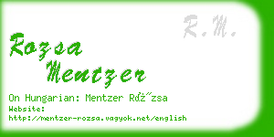 rozsa mentzer business card